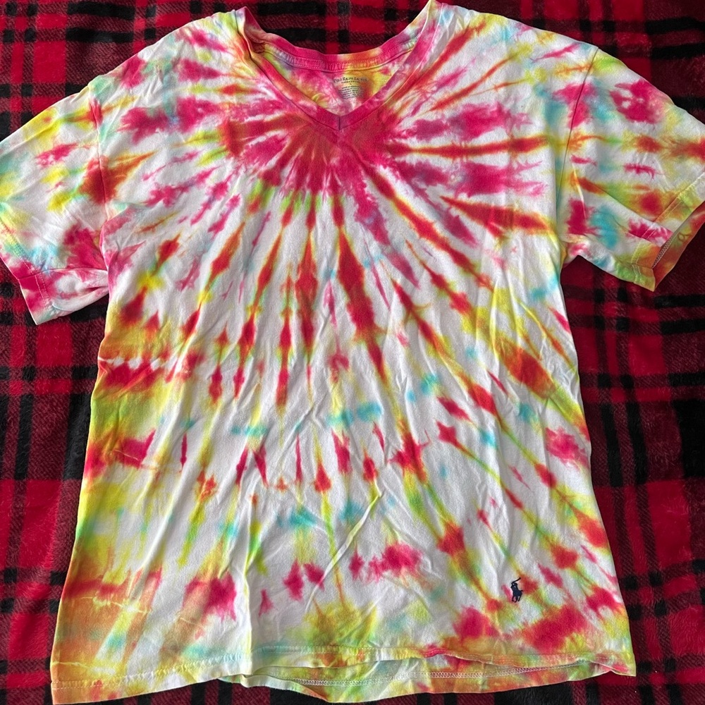 Tie Dye Polo V Neck Women’s